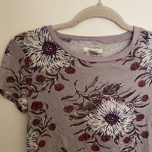 Floral Print Women's Top - Purple